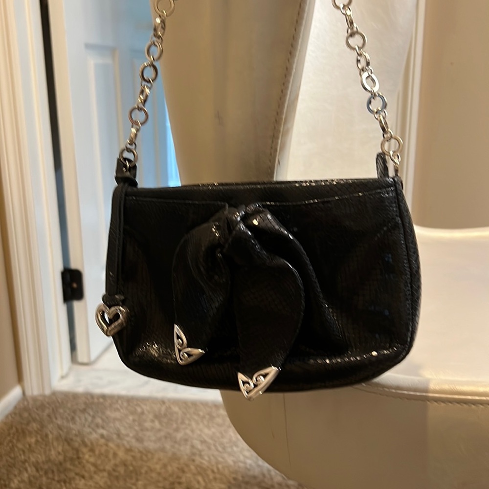 black and silver brighton bag